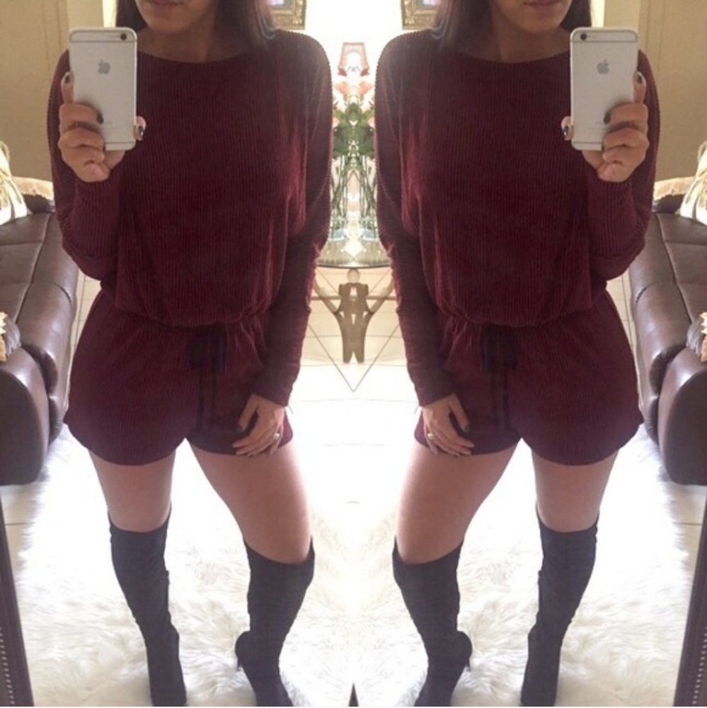 🆕️ {NWOT} |REPOSH| • Wine Dolman Romper •